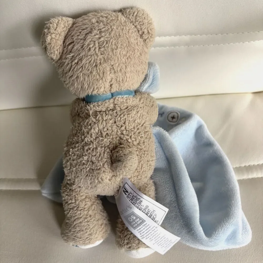 Carter's Bear Security Blanket Lovey Blue Plush Baby Comfort Blankie Teddy OS